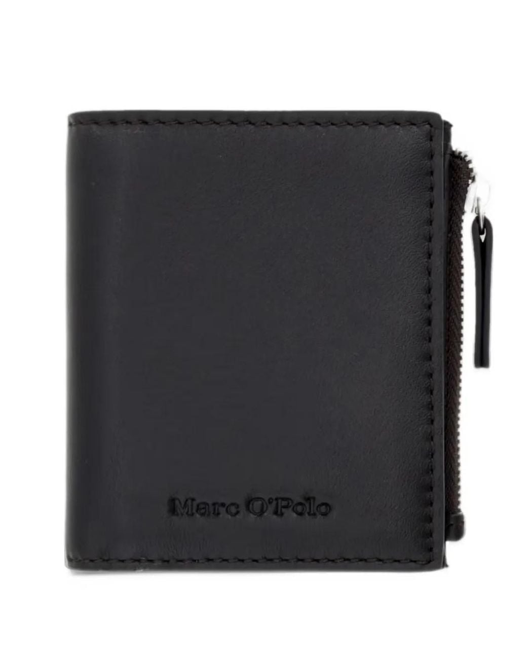 Marc O' Polo Black Maxim Logo-Debossed Zip-Around Wallet for men