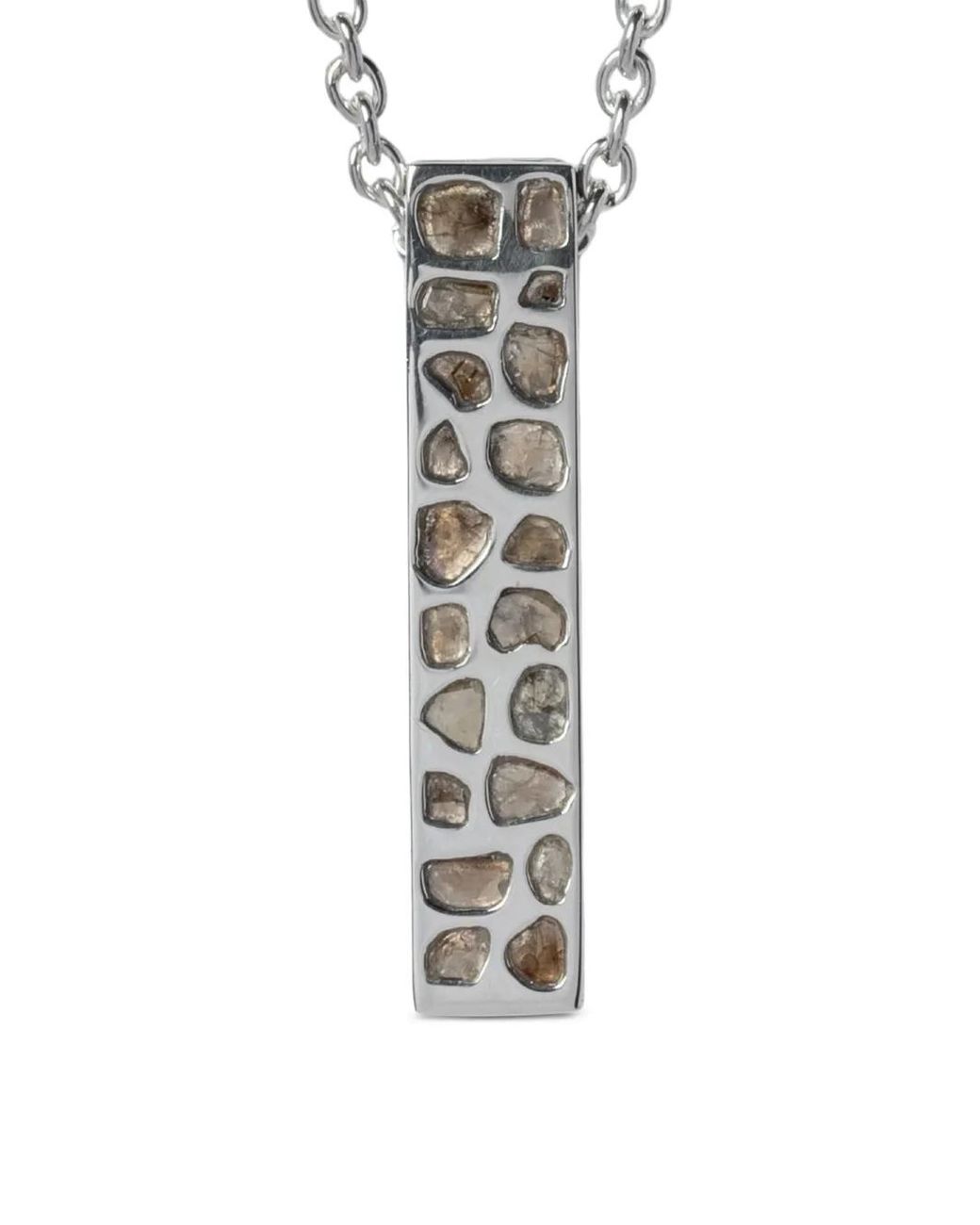 Parts Of 4 White Cuboid Necklace (Half, Short Var. 50Cm, Full Mega Pavé, Pa+Dia)