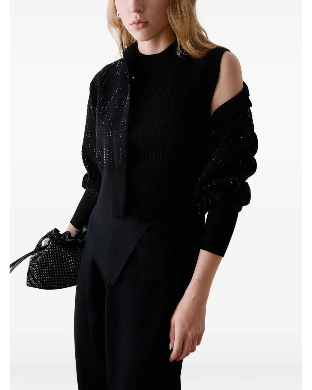 Liu Jo Black Veste En Maille À Ornements