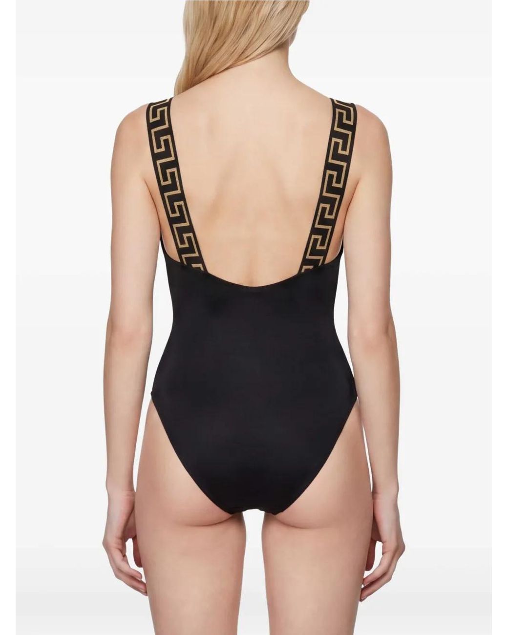 Versace Black Greca Swimsuit