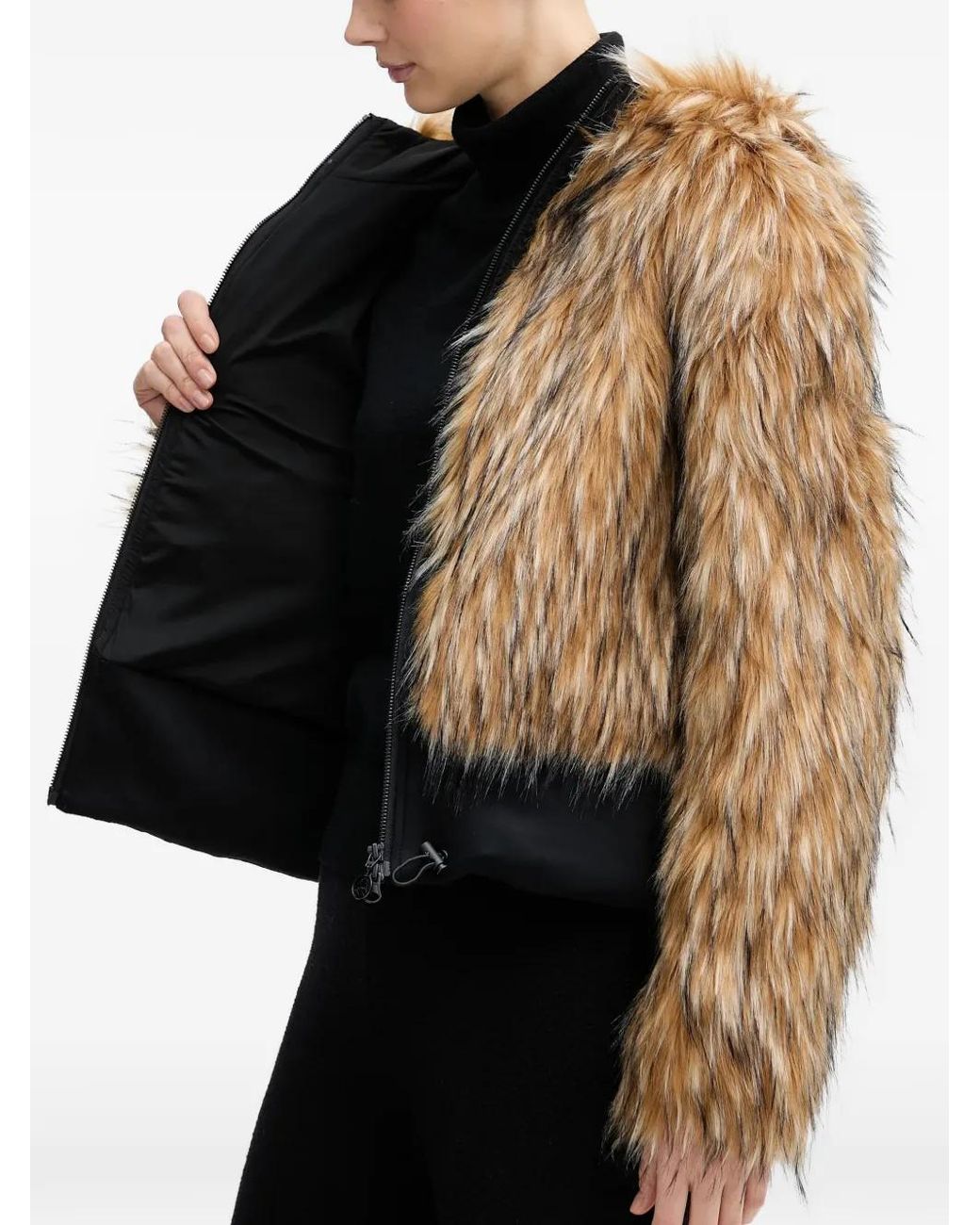 Sportalm Brown Faux-Fur Hooded Jacket
