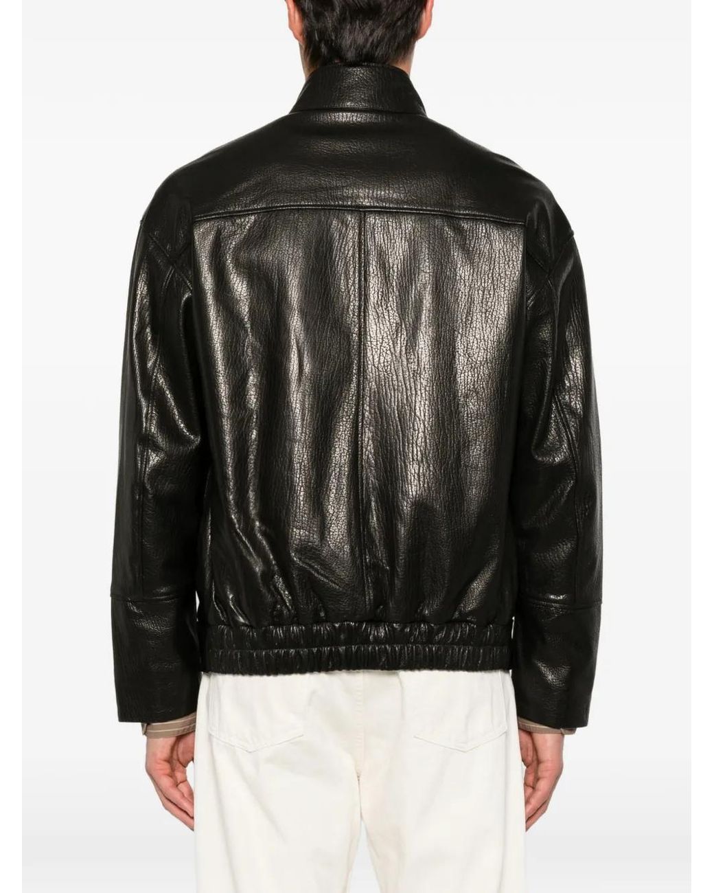 SERGIO MORETTI FIRENZE Black High-Neck Panelled Jacket for men