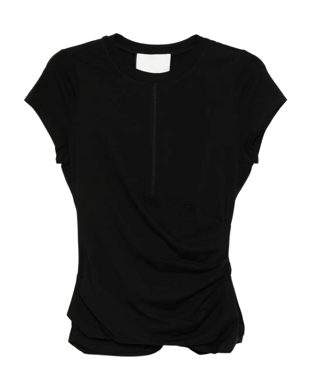 3.1 Phillip Lim Black Draped T-Shirt