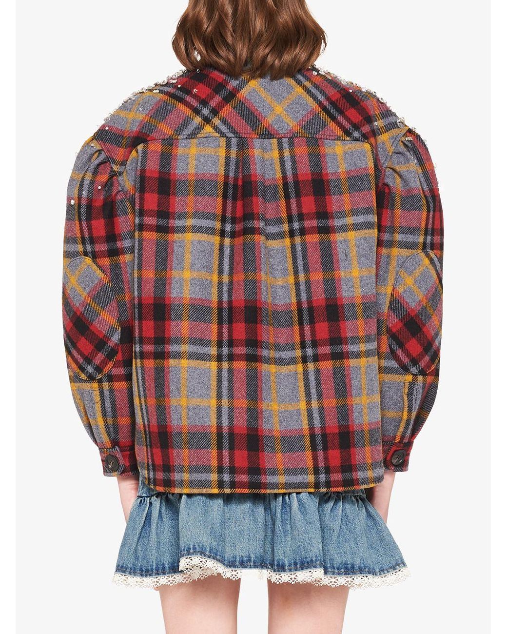 miu miu green plaid jacket