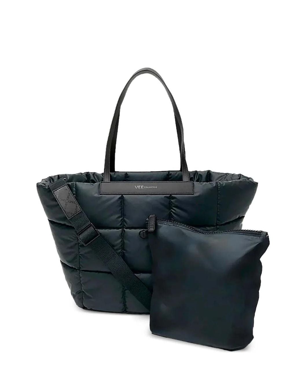 VEE COLLECTIVE Black Gesteppter Shopper