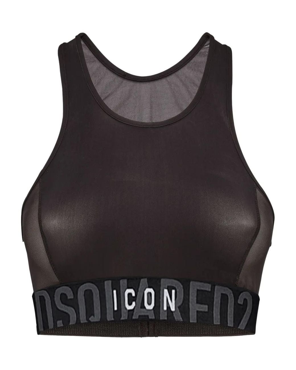 DSquared² Black Icon-Motif Racerback Bra