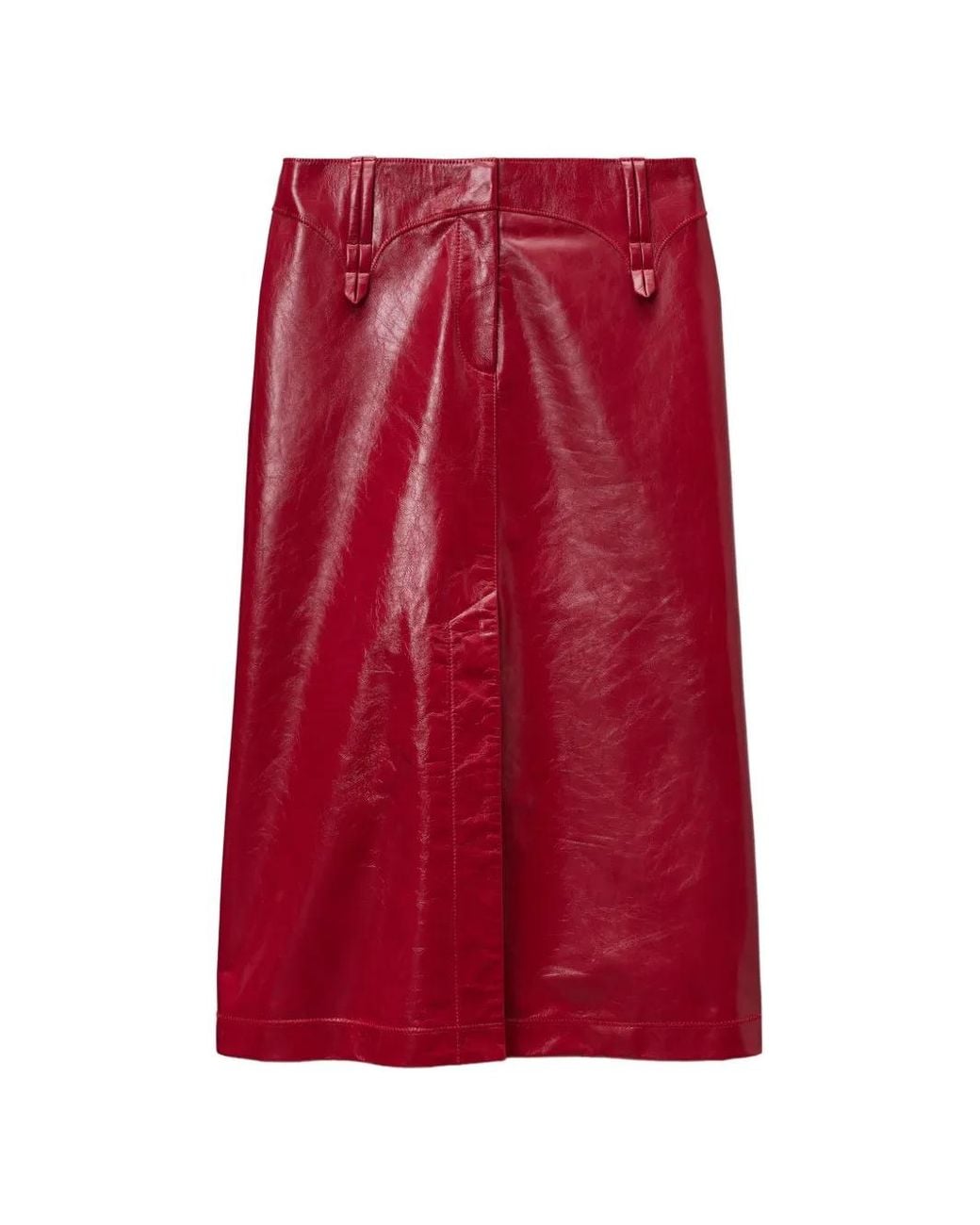 Tory Burch Red Leather Skirt