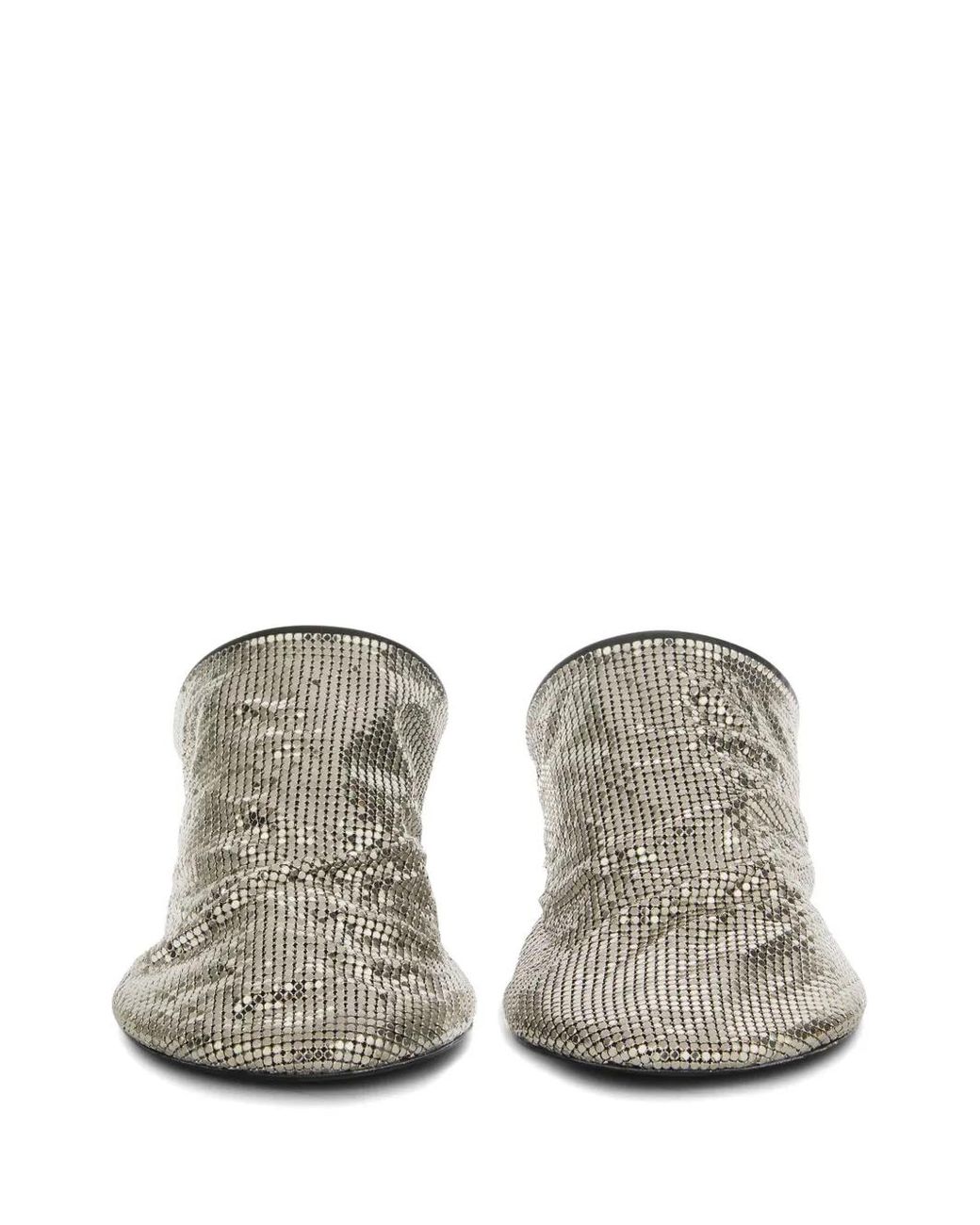 Jil Sander Gray Sequin-Mesh Mules