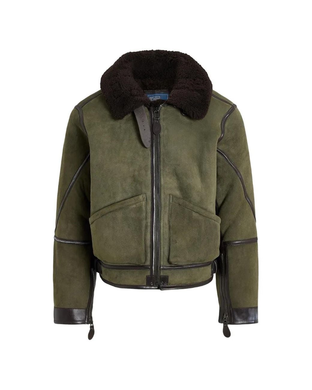 Polo Ralph Lauren Green Veste En Mouton Retourné for men