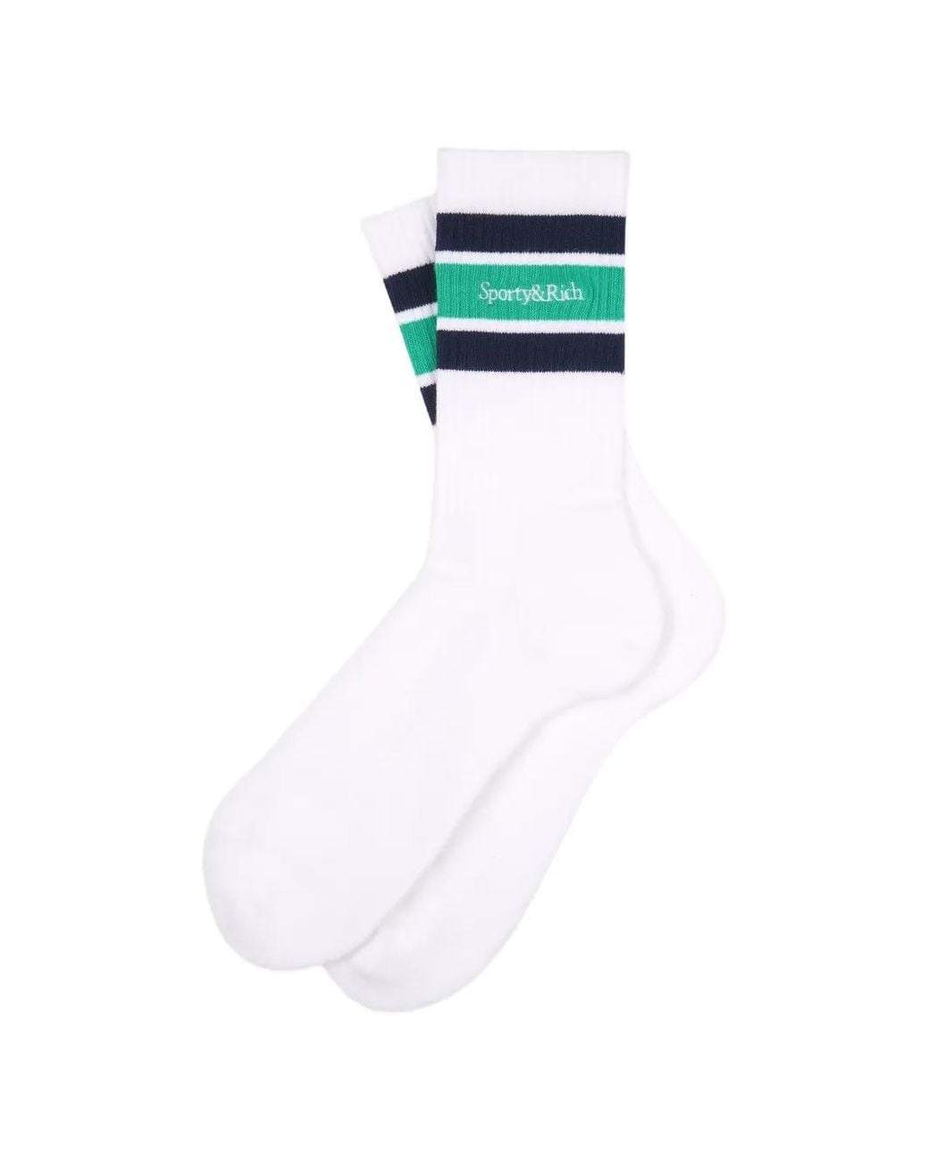Sporty & Rich Blue Striped Socks