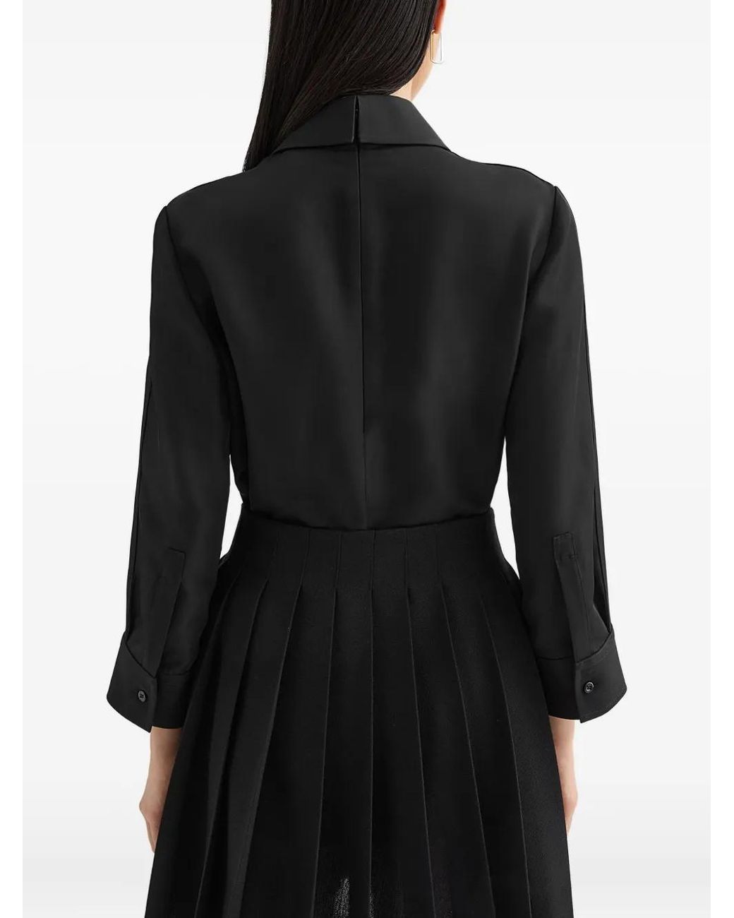 Jil Sander Black Wool Blouse