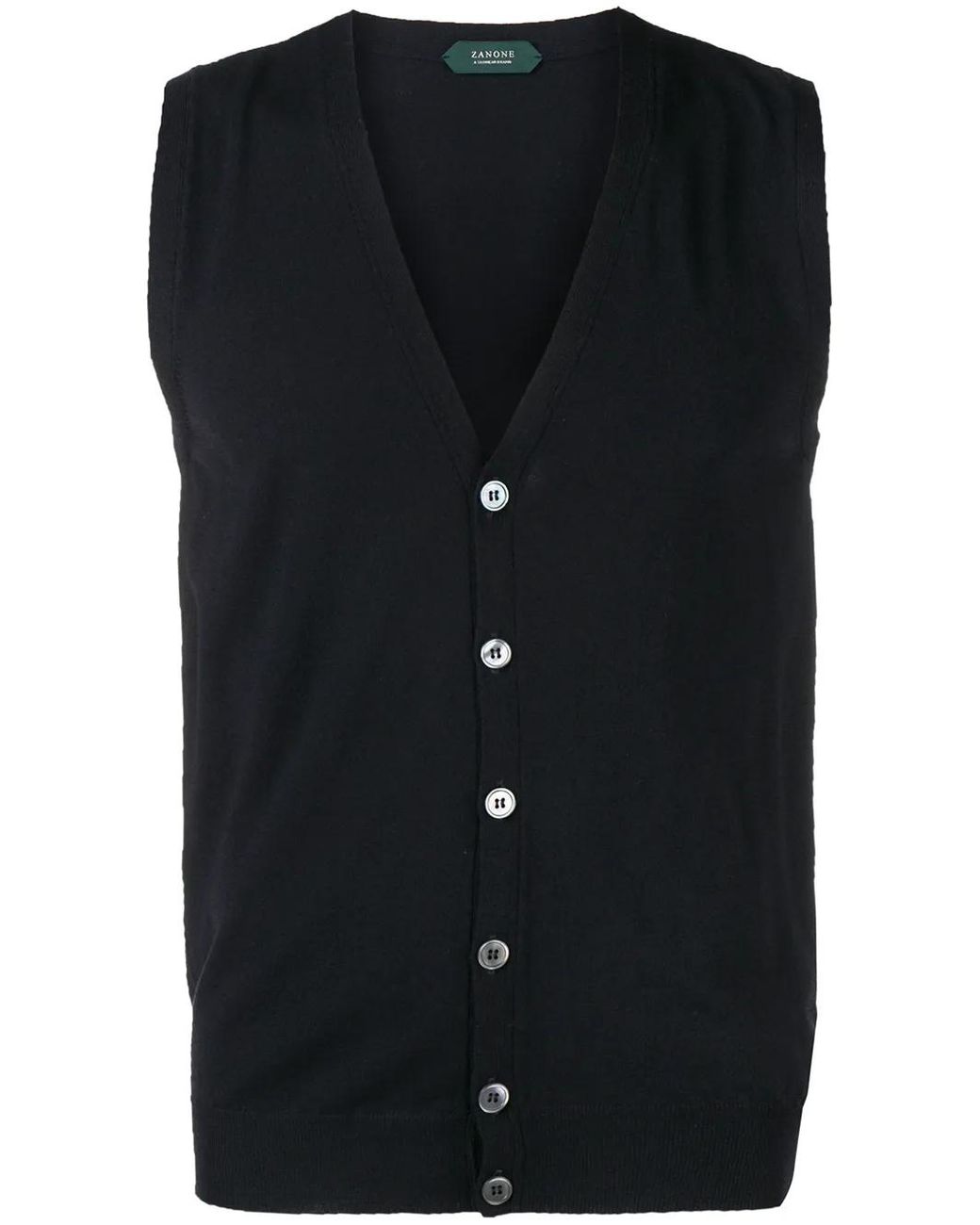 Zanone Blue Knitted Vest for men