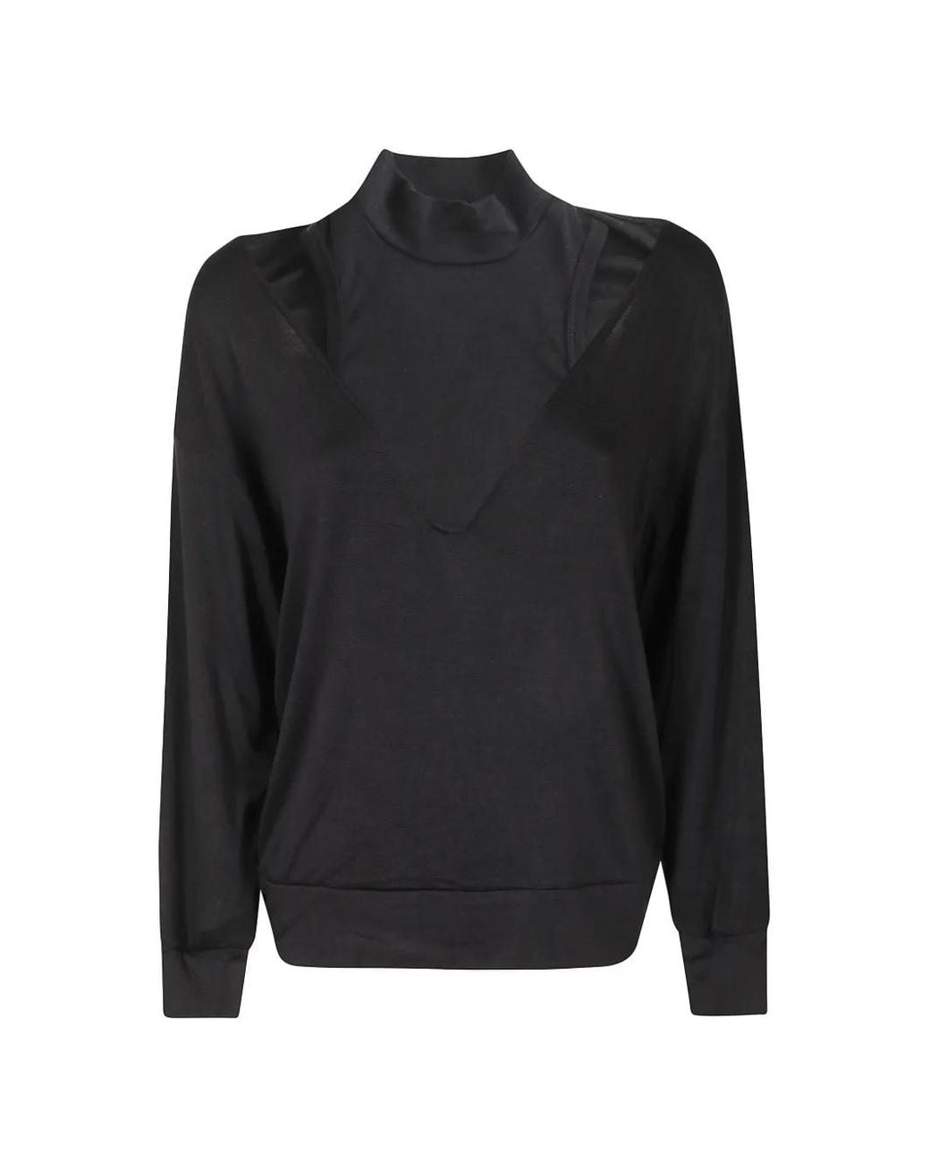 Woc Black Cut-Out Layered Sweatshirt