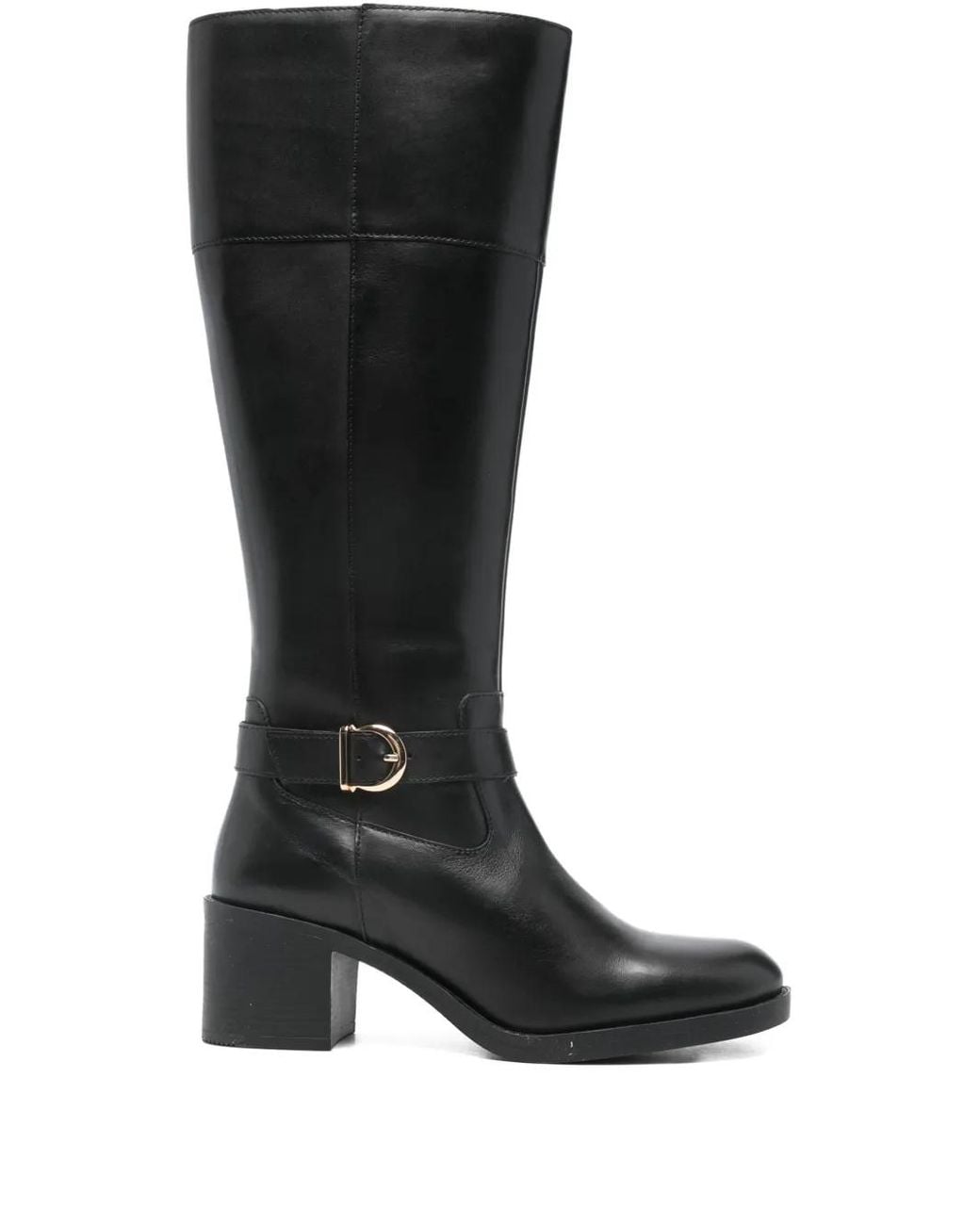 Geox Black Strap-Detail Boots