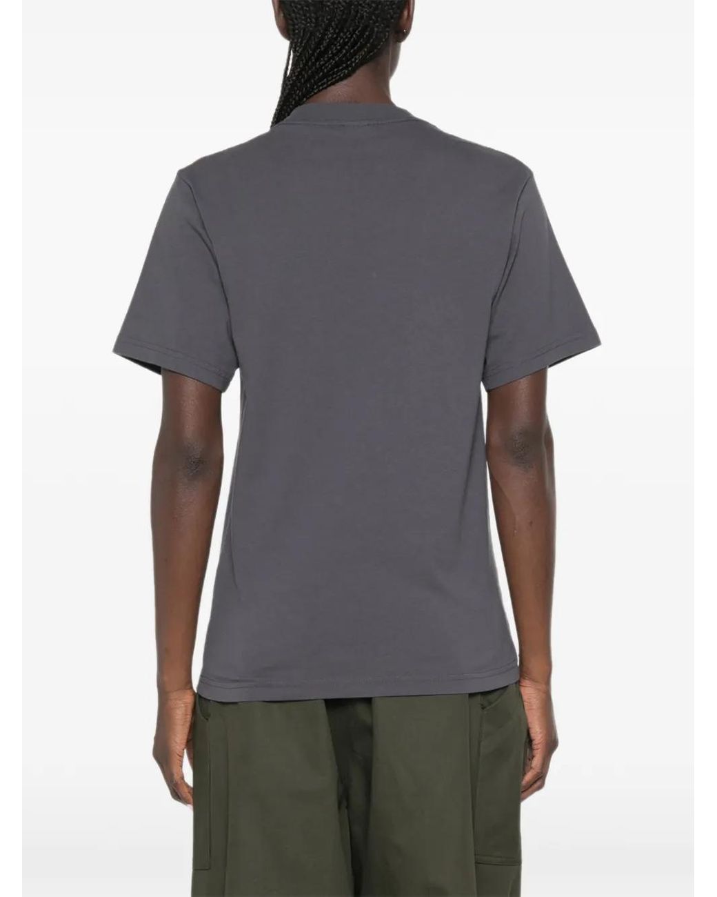 Sporty & Rich Gray T-Shirt À Logo Imprimé