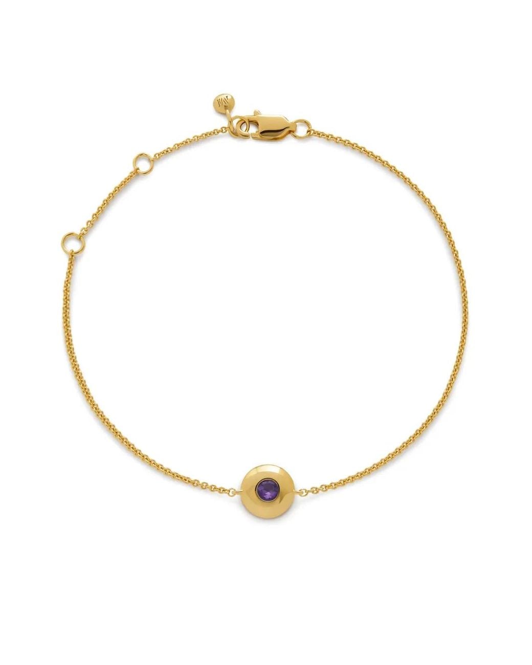 Monica Vinader Metallic 18Kt Vermeil February Birthstone Bracelet