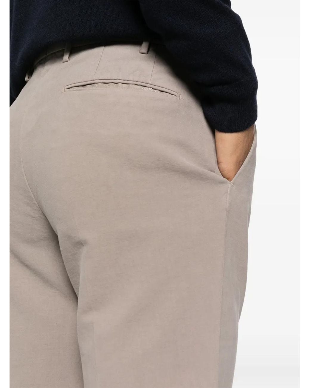 Incotex Gray Mid-Rise Straight-Leg Chinos for men