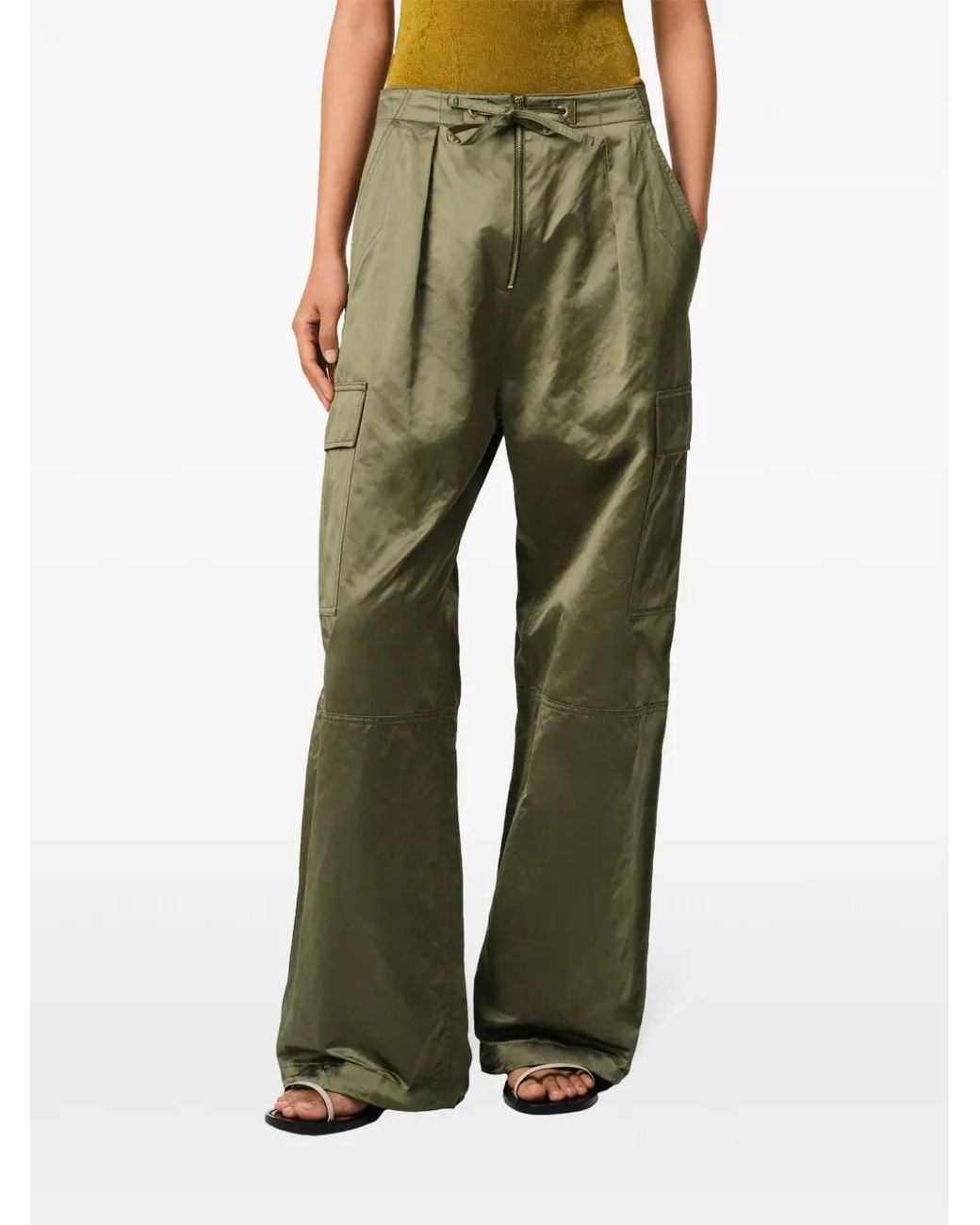 AMI Green Zipped Cargo Pants