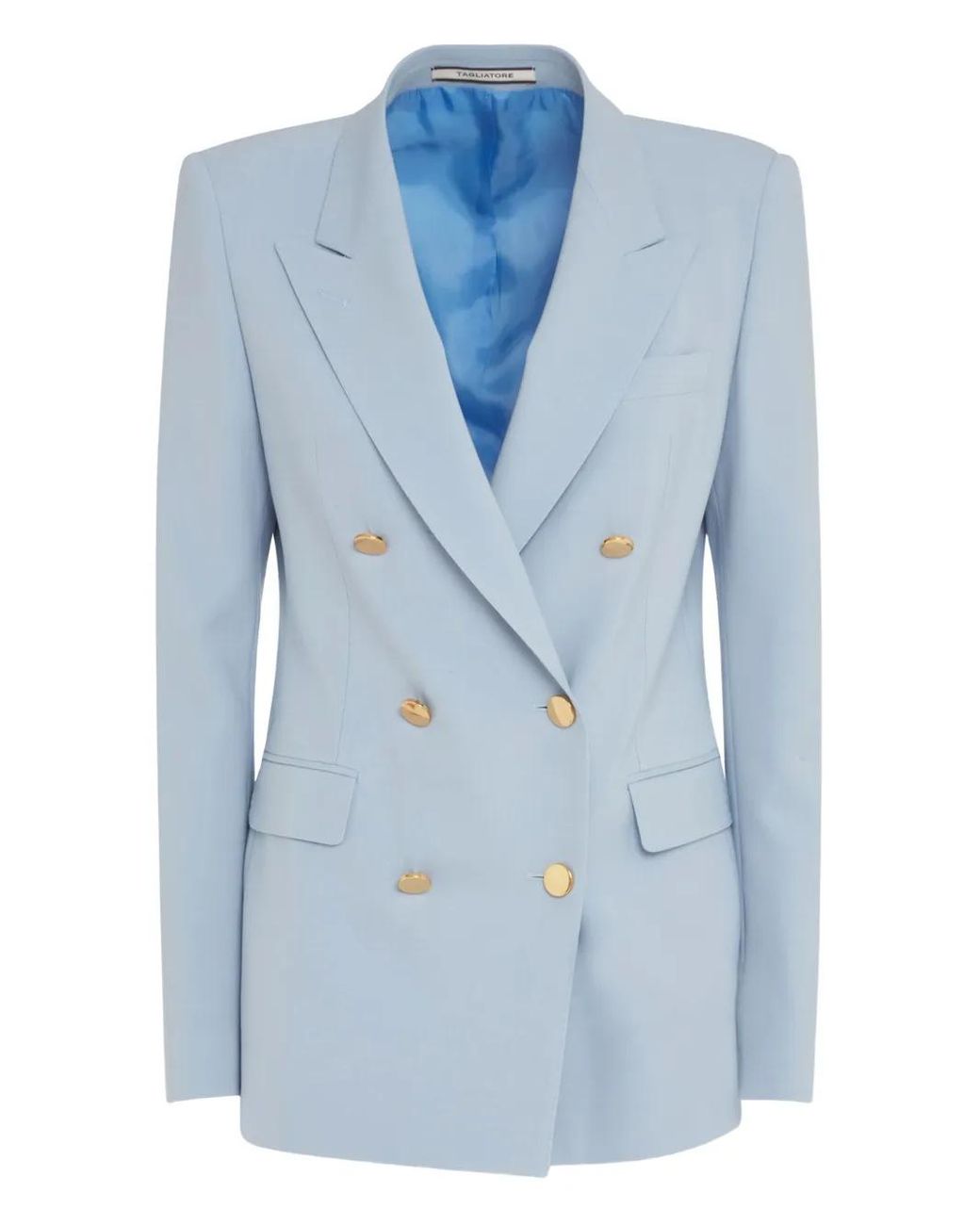 Tagliatore Blue Double-Breasted-Button Blazer