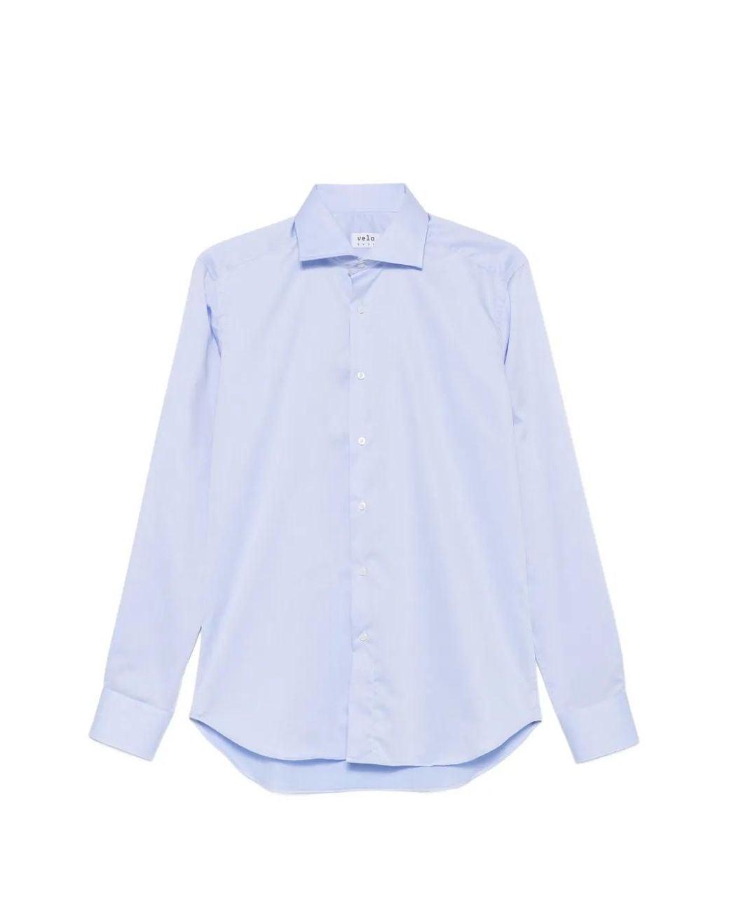 VELA SHOP White Spread-Collar Button-Up Shirt for men