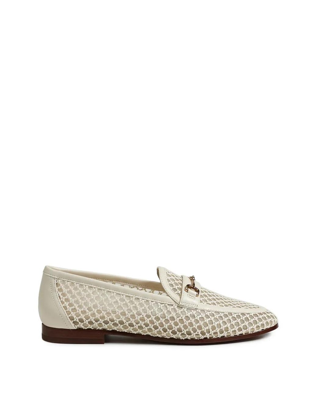 Sam Edelman White Mesh Bit Loafers