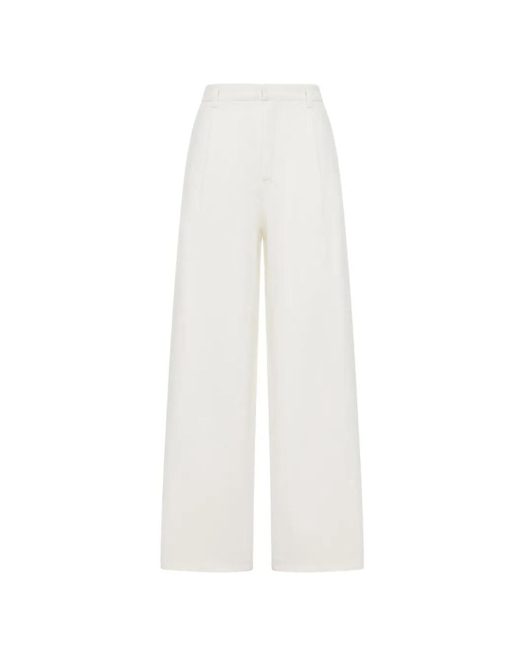 Max Mara White Wide-Leg Trousers