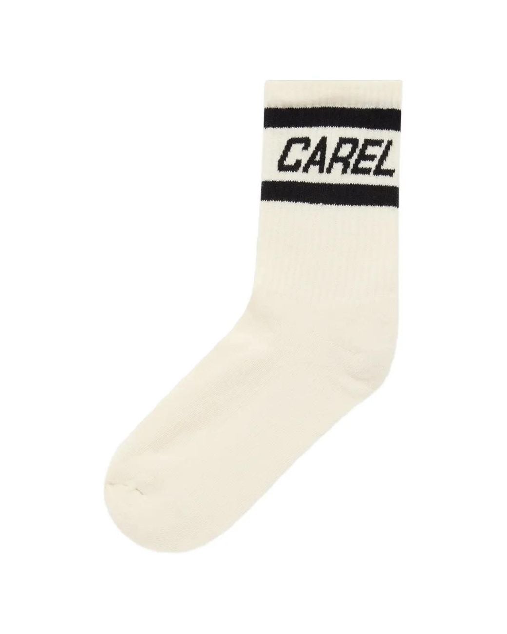 CAREL PARIS White Danica Logo-Intarsia Socks