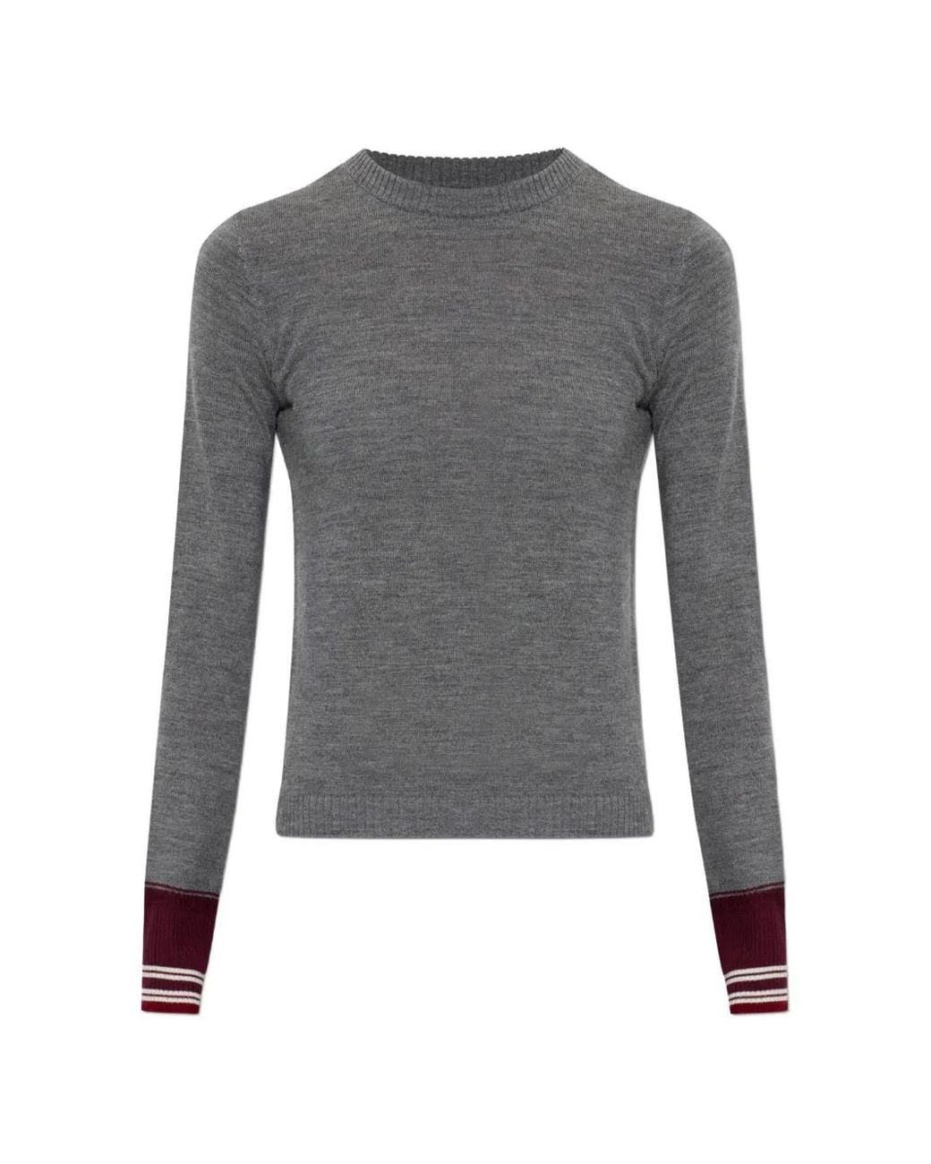 IRO Gray Muse Contrast-Cuff Sweater
