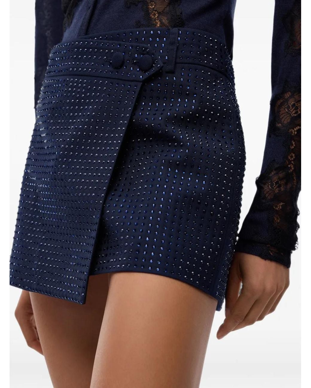 Pinko Blue Soave Wrap Mini Skirt
