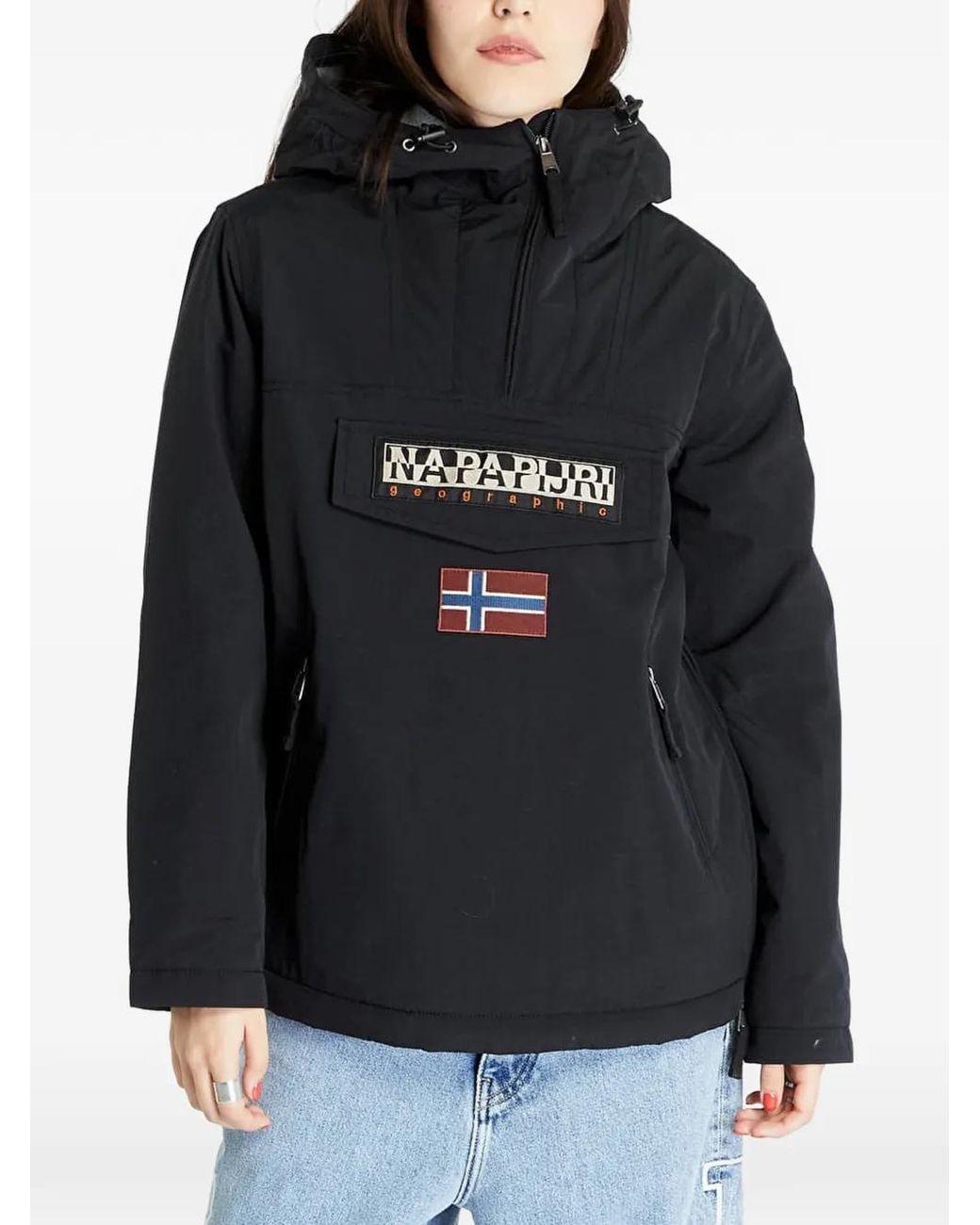 Napapijri Blue Rainforest Logo-Patch Jacket
