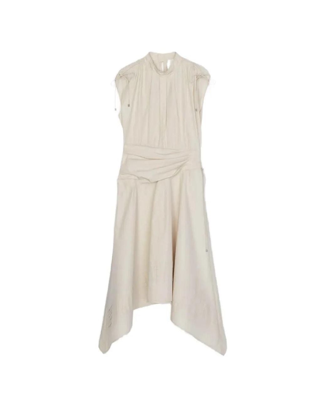 3.1 Phillip Lim White Robe Mi-Longue À Ourlet Asymétrique