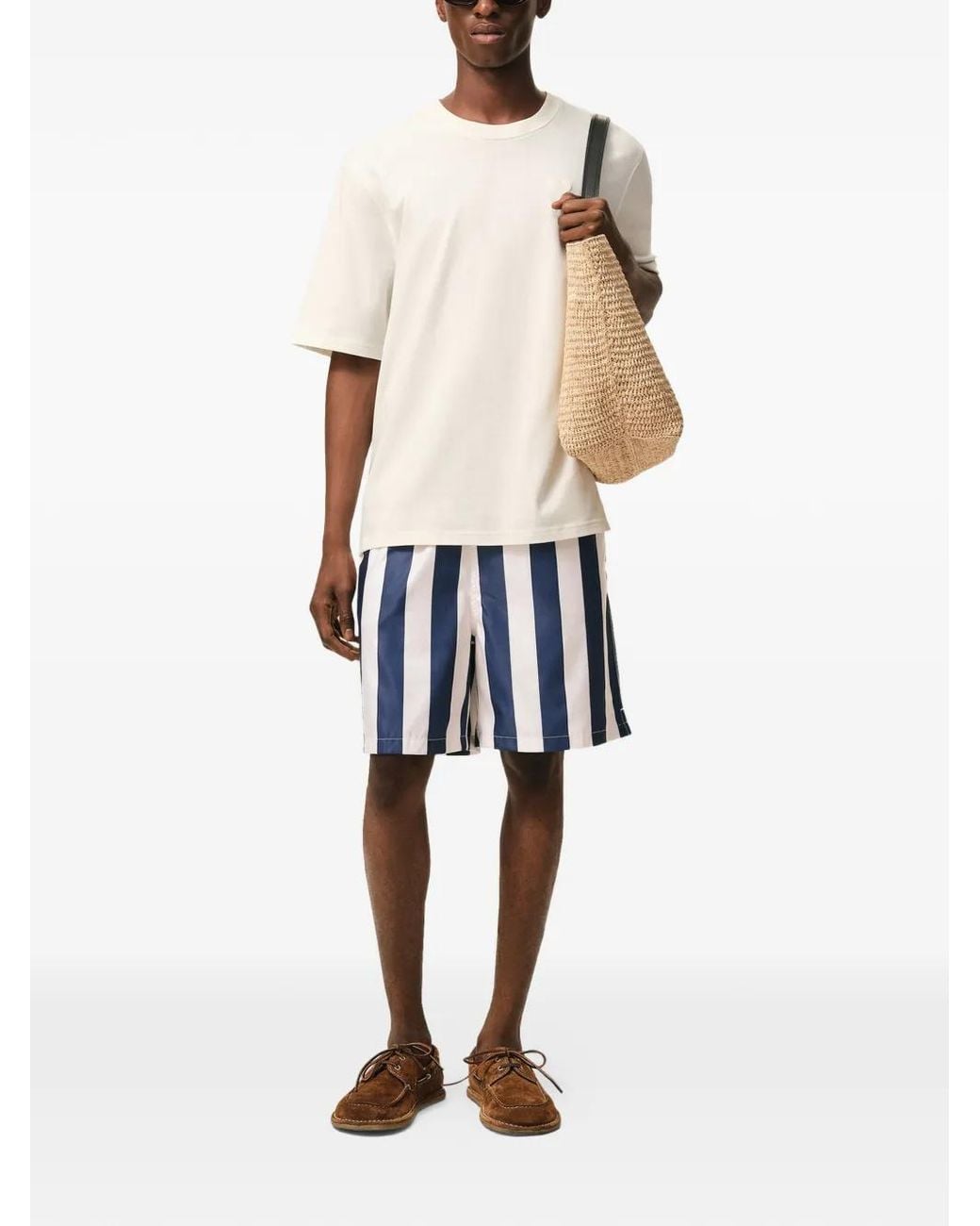 AMI Blue Long Stripes Swimsuit for men