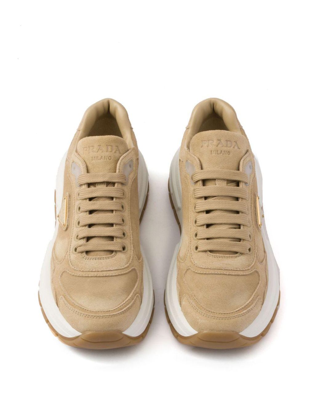 Prada Prax 01 Suede Sneakers in Brown | Lyst