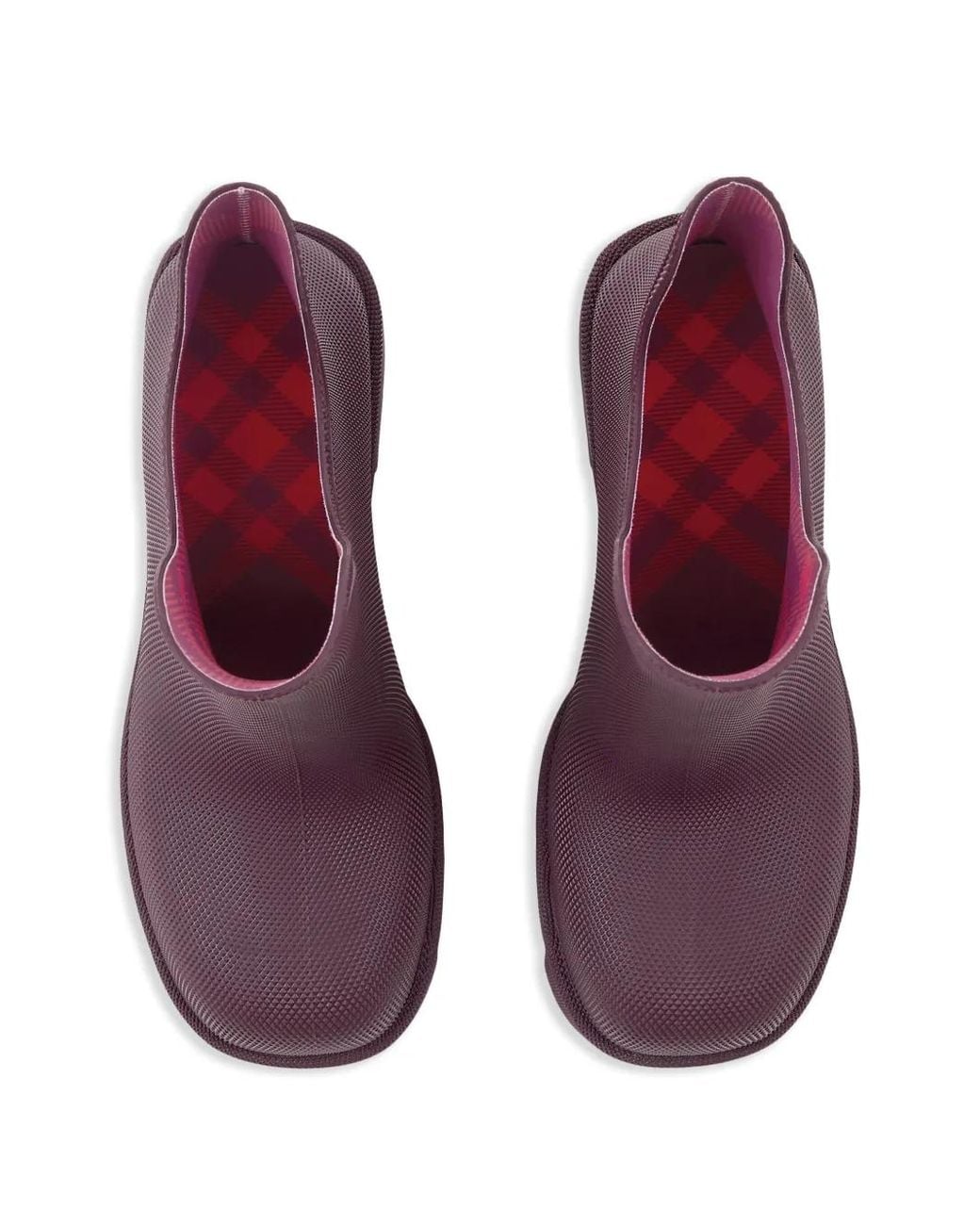 Burberry Purple 70Mm Round-Toe Slip-On Boots