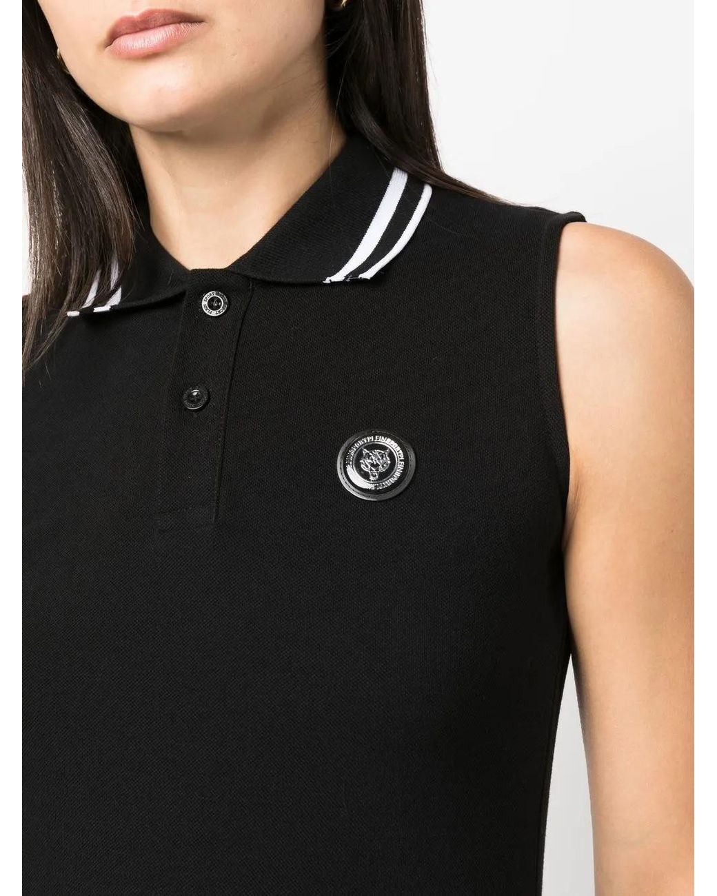 Philipp Plein Black Sleeveless Polo Shirt