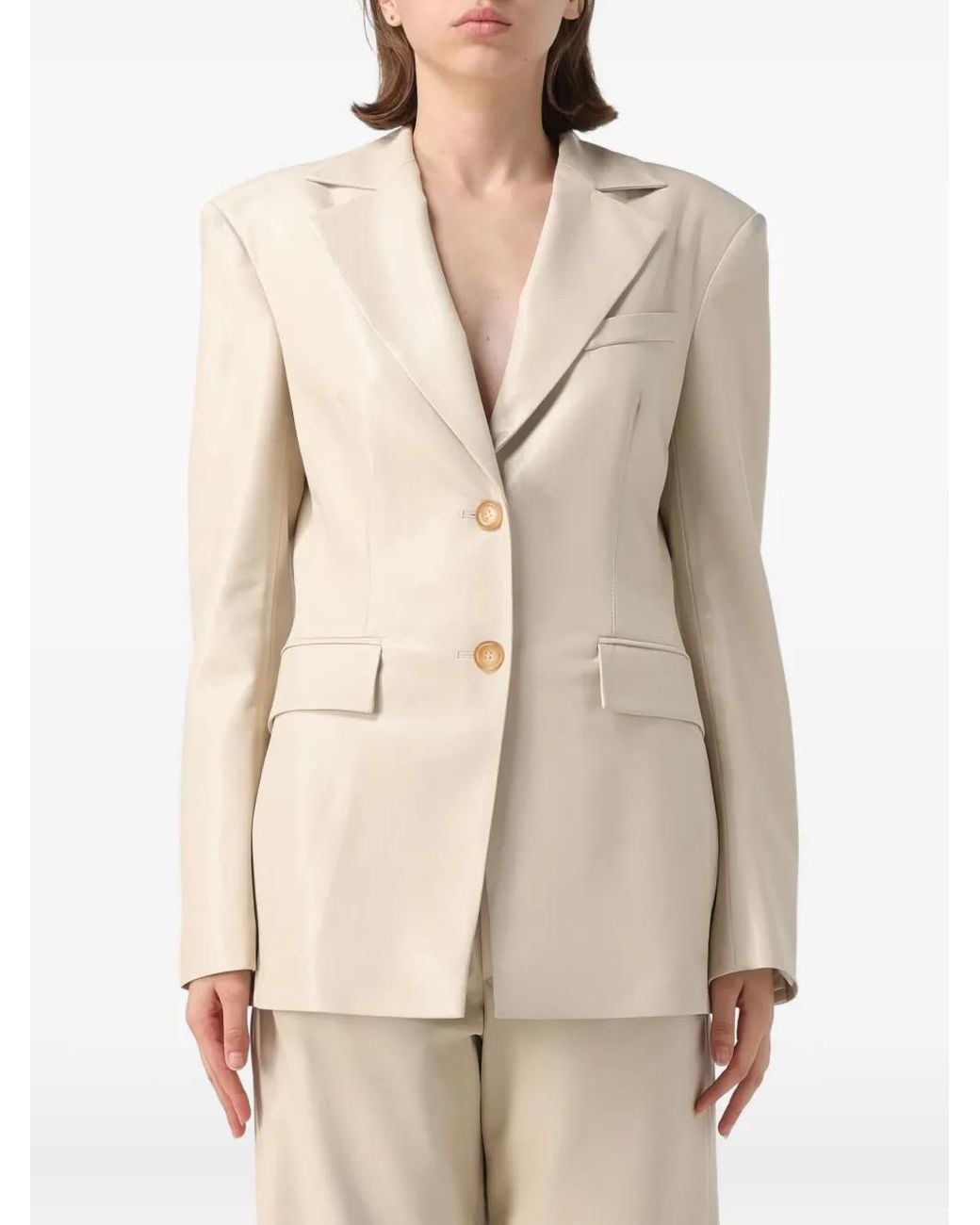 Blazer Con Botones Nanushka de color Natural