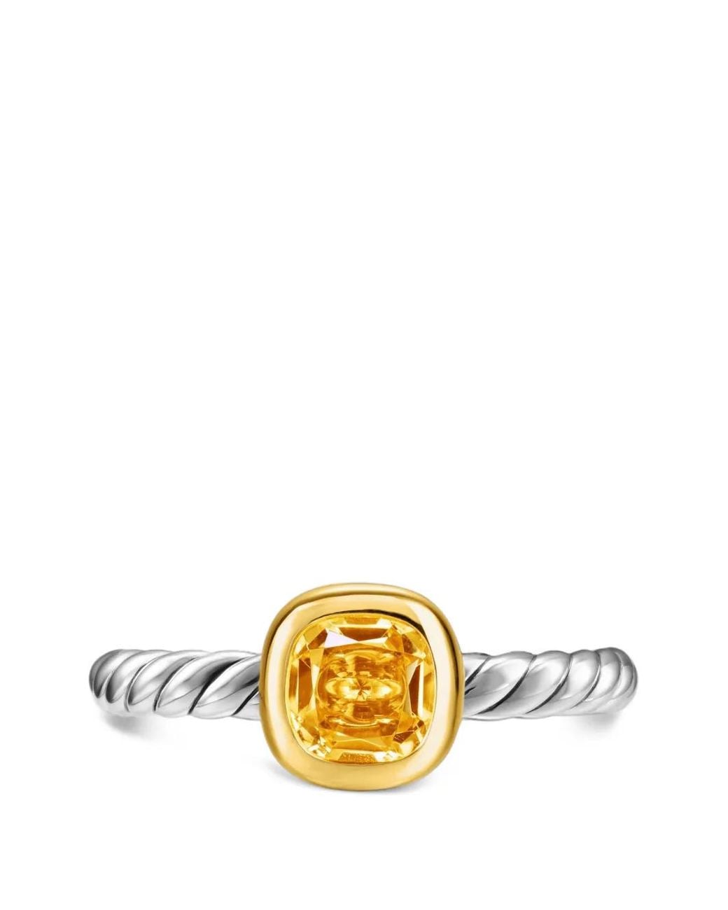 David Yurman Metallic Dy Mercer Citrine Cable Ring