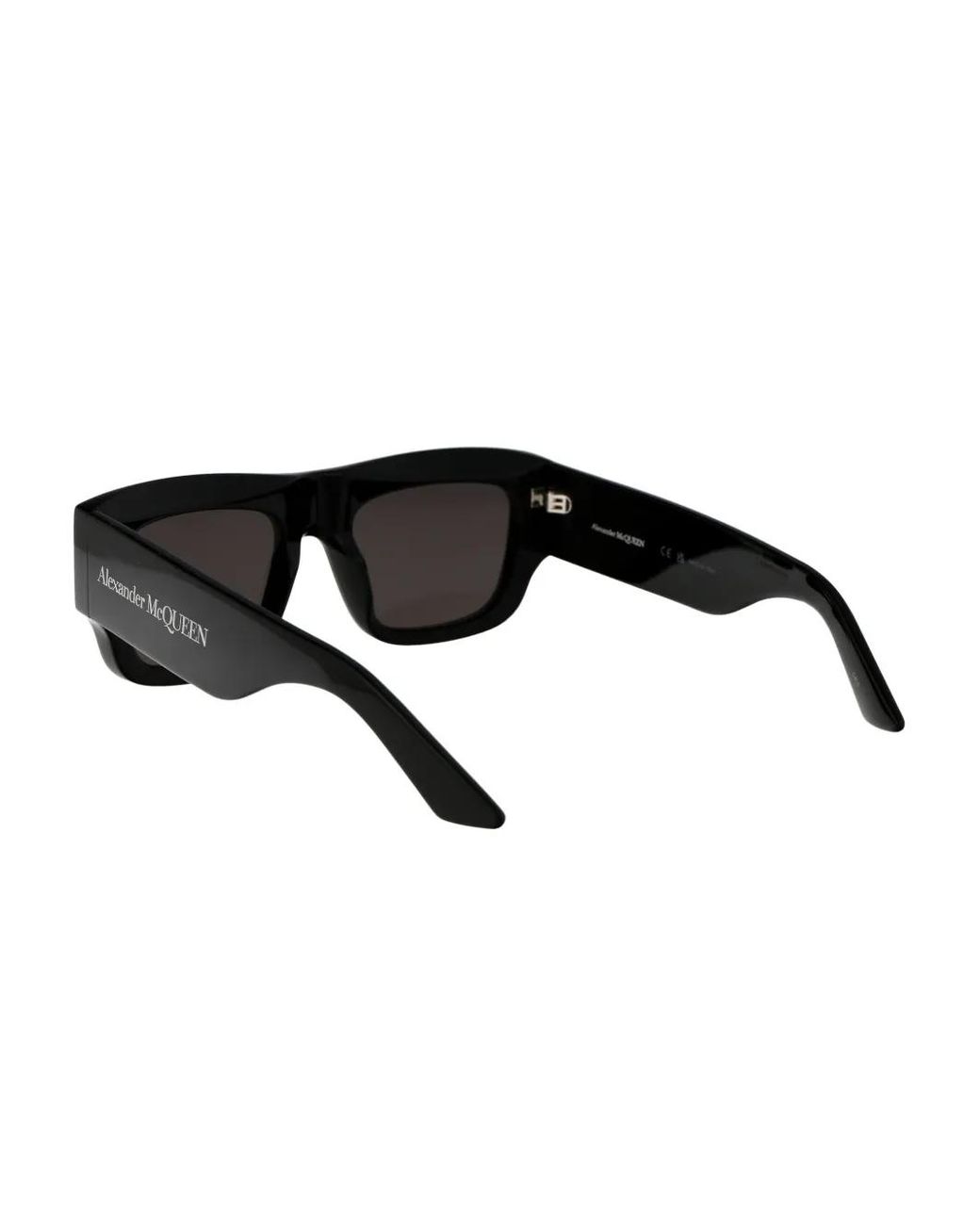 McQueen Black Bold Square-Frame Sunglasses for men