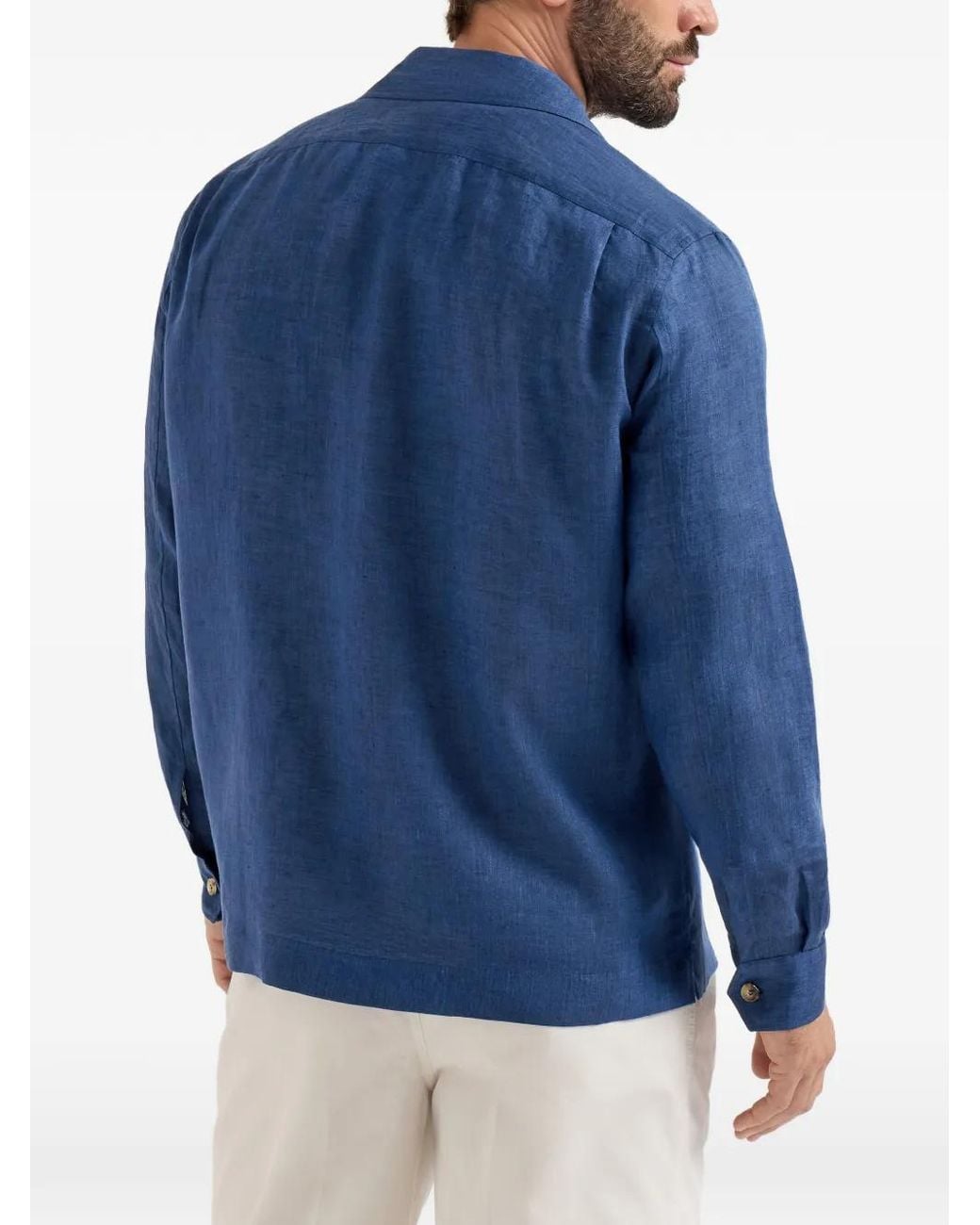 Camicia di Brunello Cucinelli in Blue da Uomo