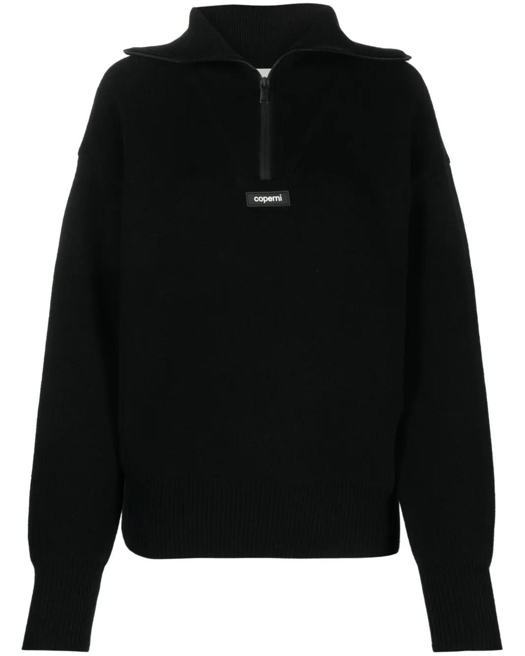 Coperni Black Logo Patch Half-Zip Jumper