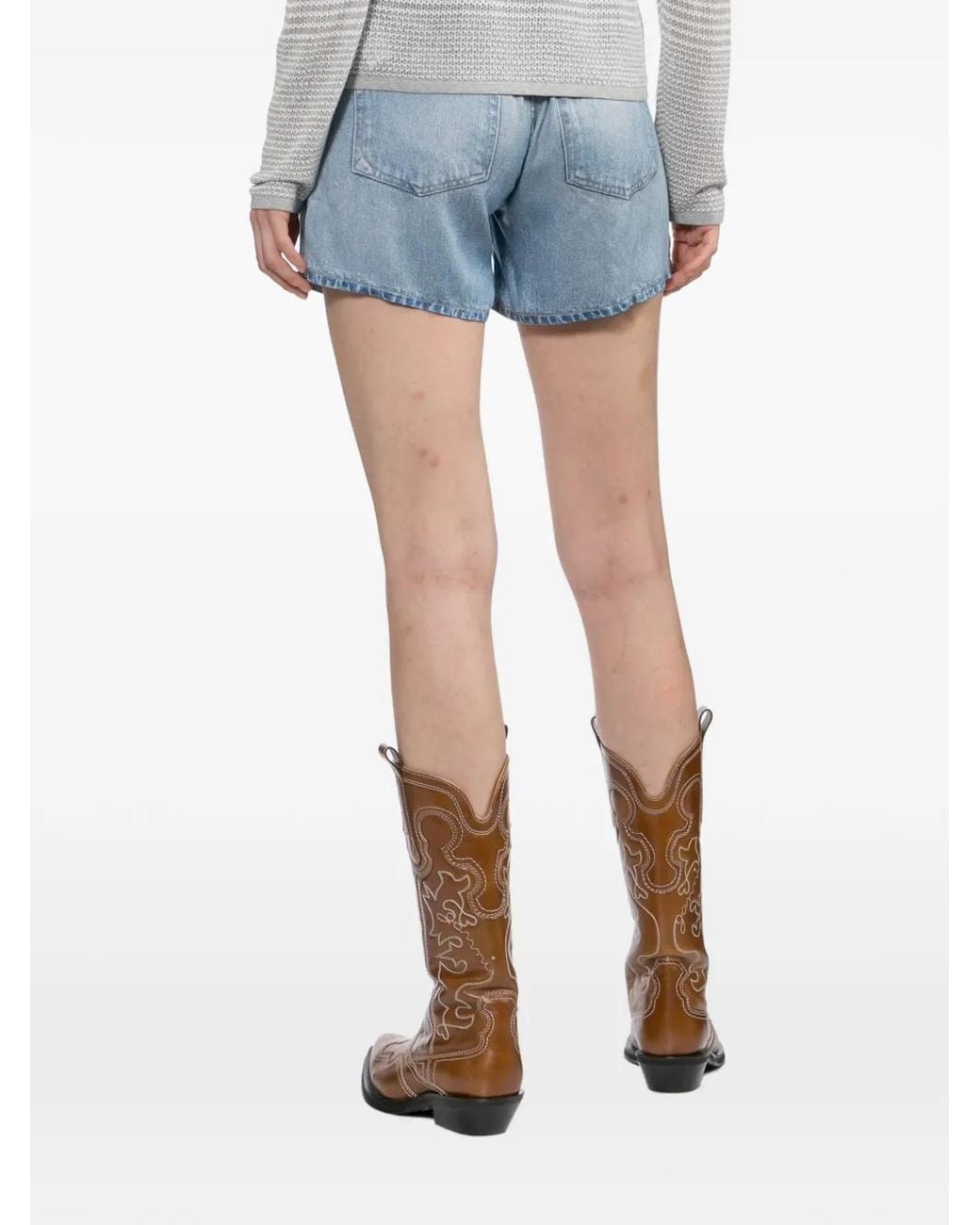 Rag & Bone Blue Faded-Effect Shorts