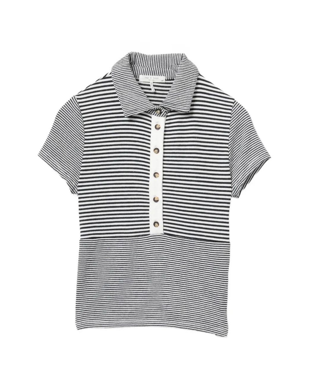 Rag & Bone Gray Polo The Knit À Rayures