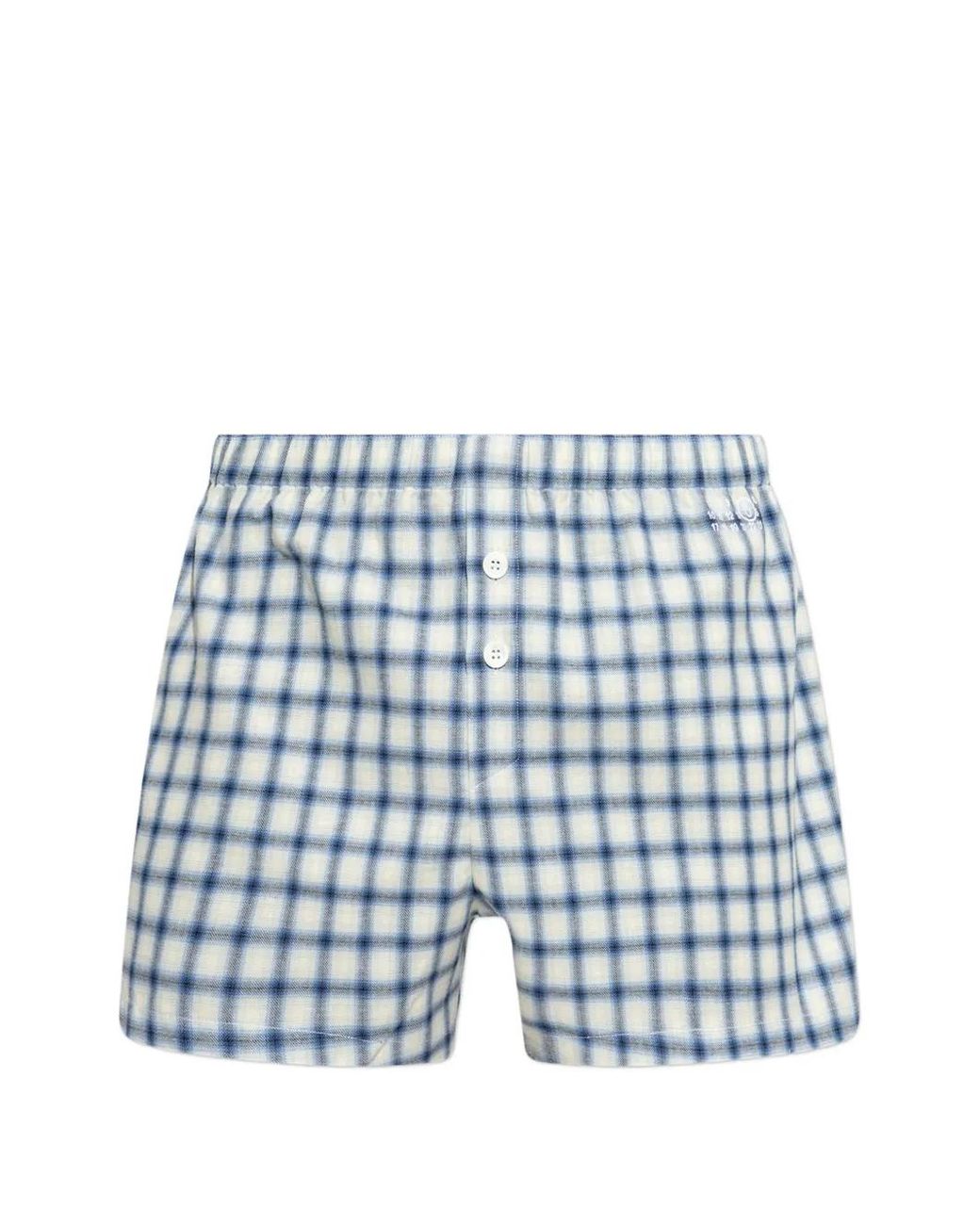 MM6 by Maison Margiela Blue Check-Pattern Boxer Shorts for men