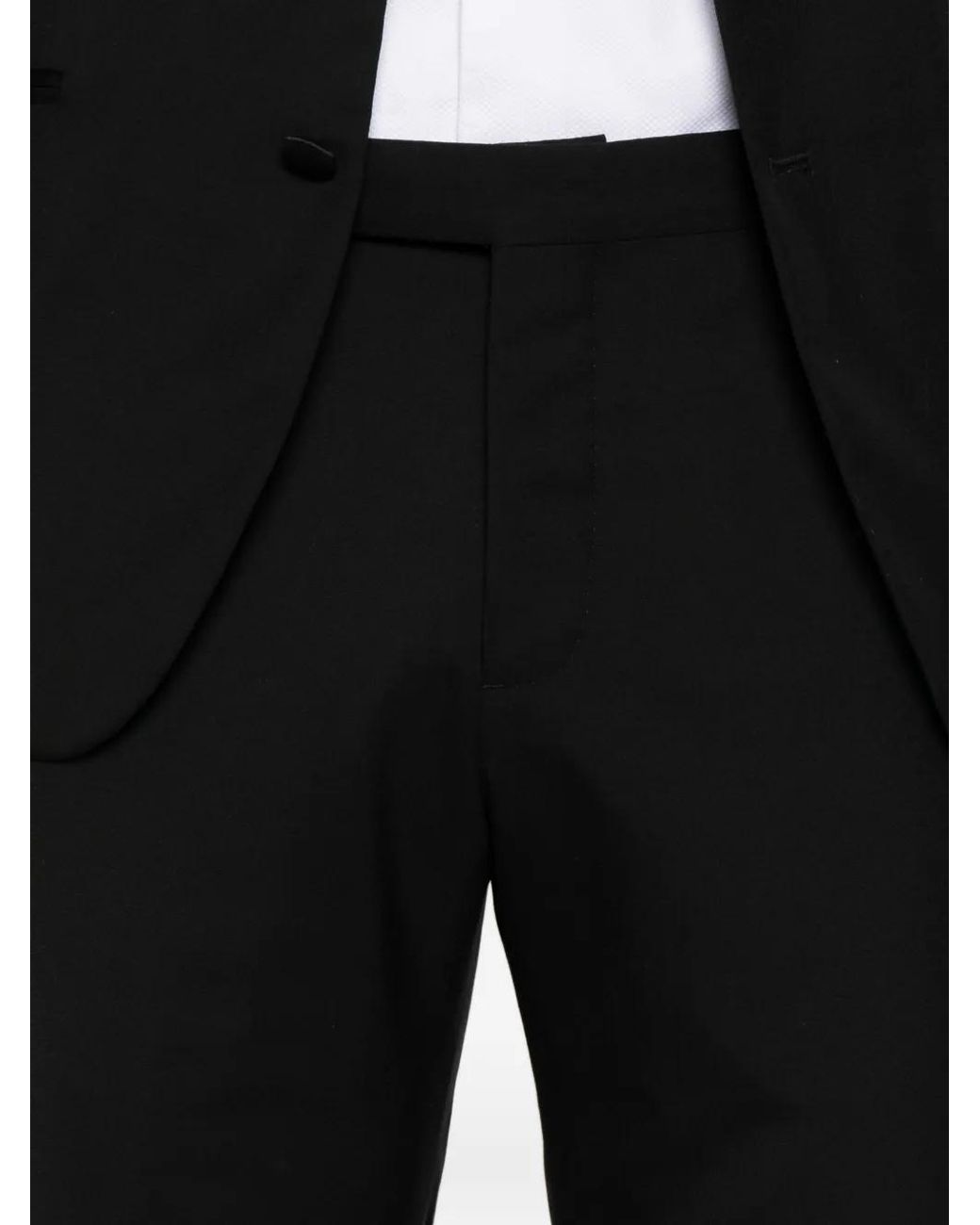 Eleventy Black Peak-Lapel Single-Breasted Suit for men
