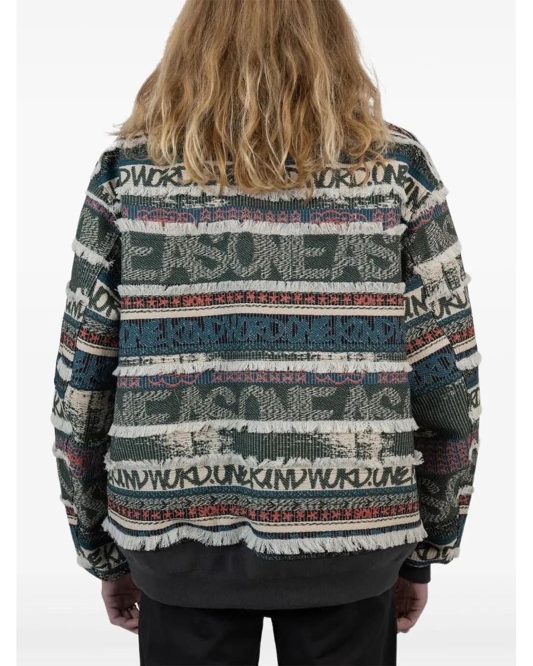 Sacai Gray X Eric Haze Jacquard-Pattern Bomber Jacket for men