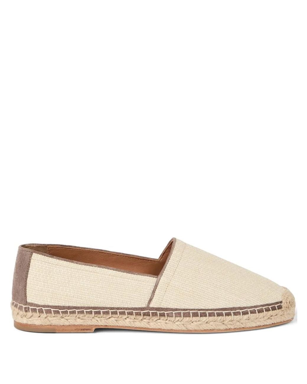 Brunello Cucinelli Natural Raffia And Leather Espadrilles for men