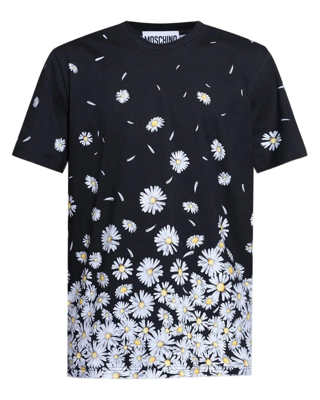 Moschino Blue Floral-Print T-Shirt for men