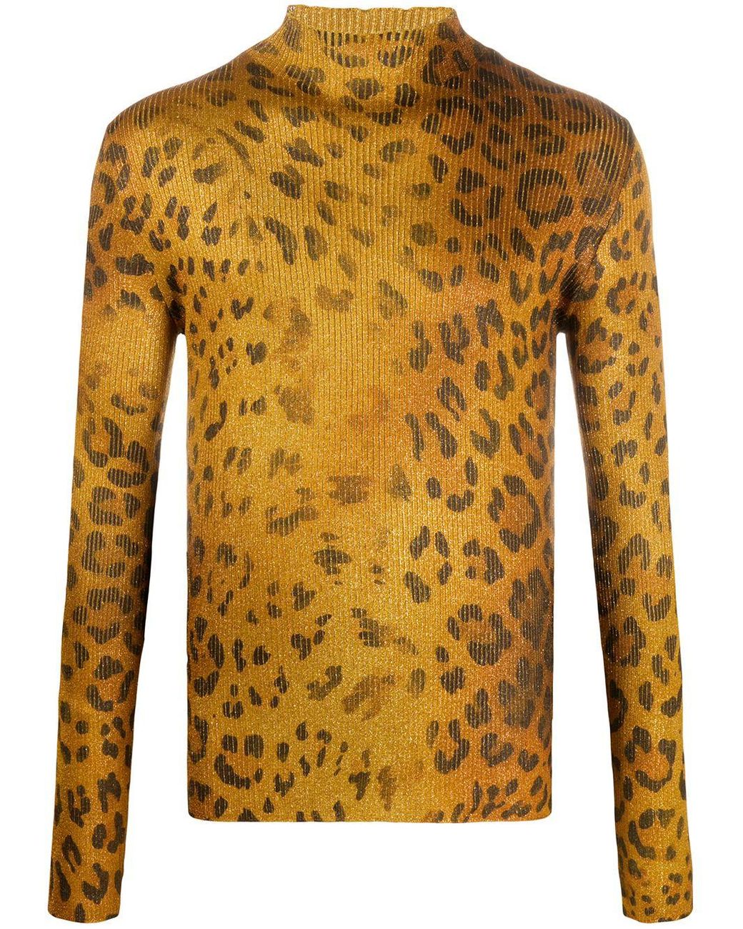 Versace Gold-tone Leopard Print Jumper in Metallic for Men | Lyst Australia