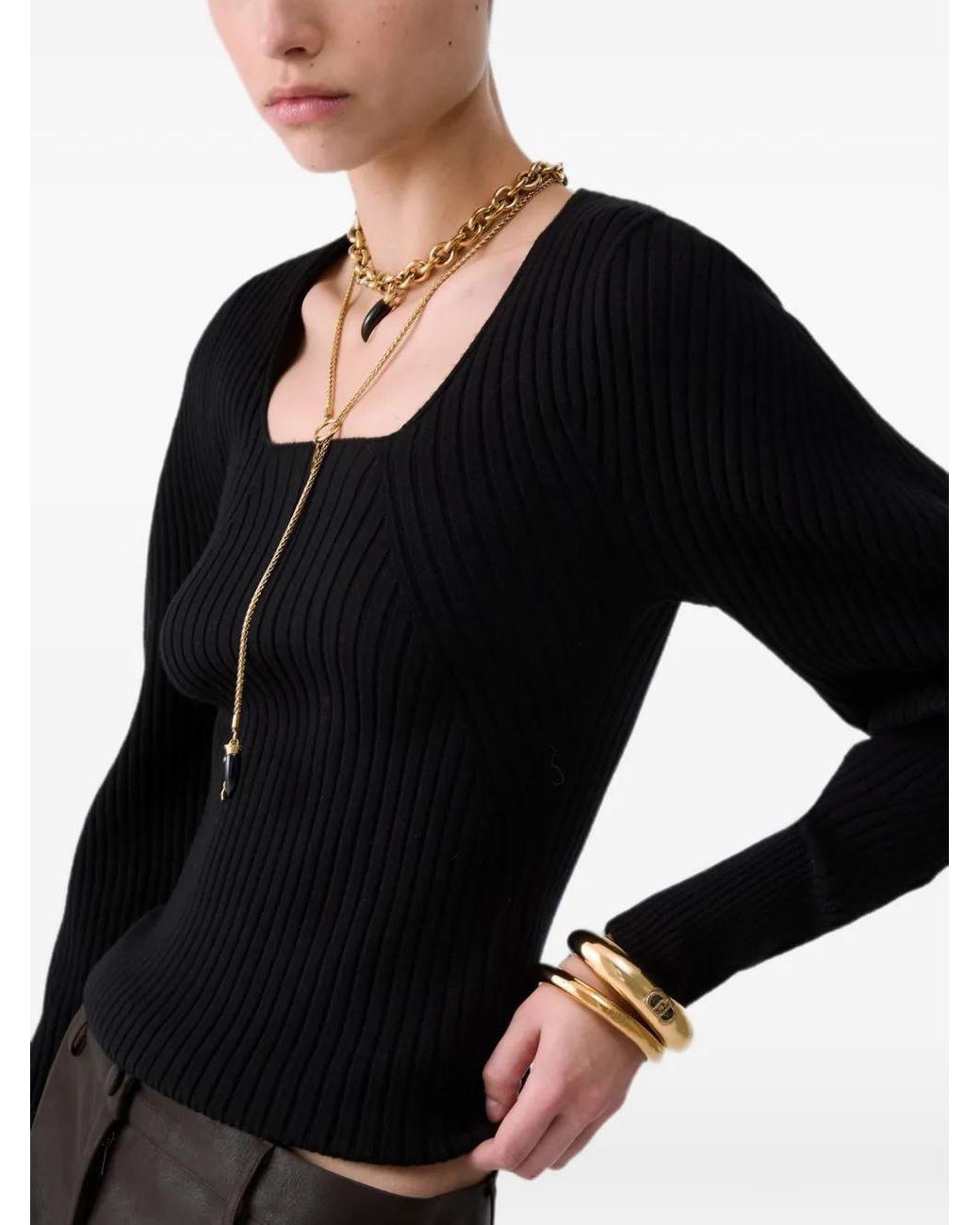 Liu Jo Black Sweater With Balloon Sleeves