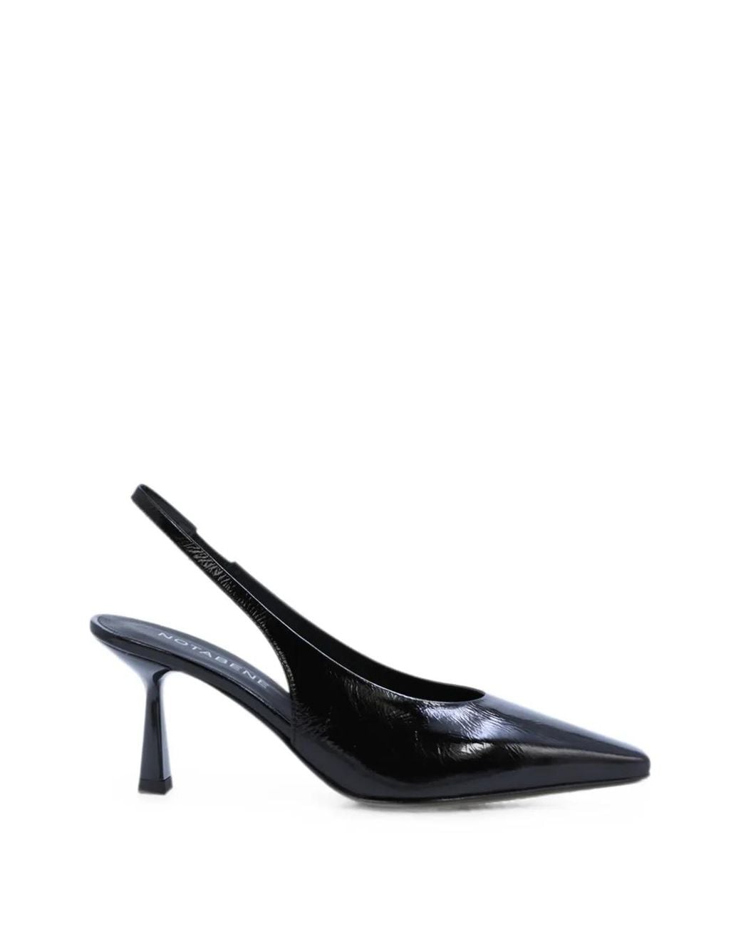 Notabene Black Emmely 70 Patent-Leather Slingback Pumps